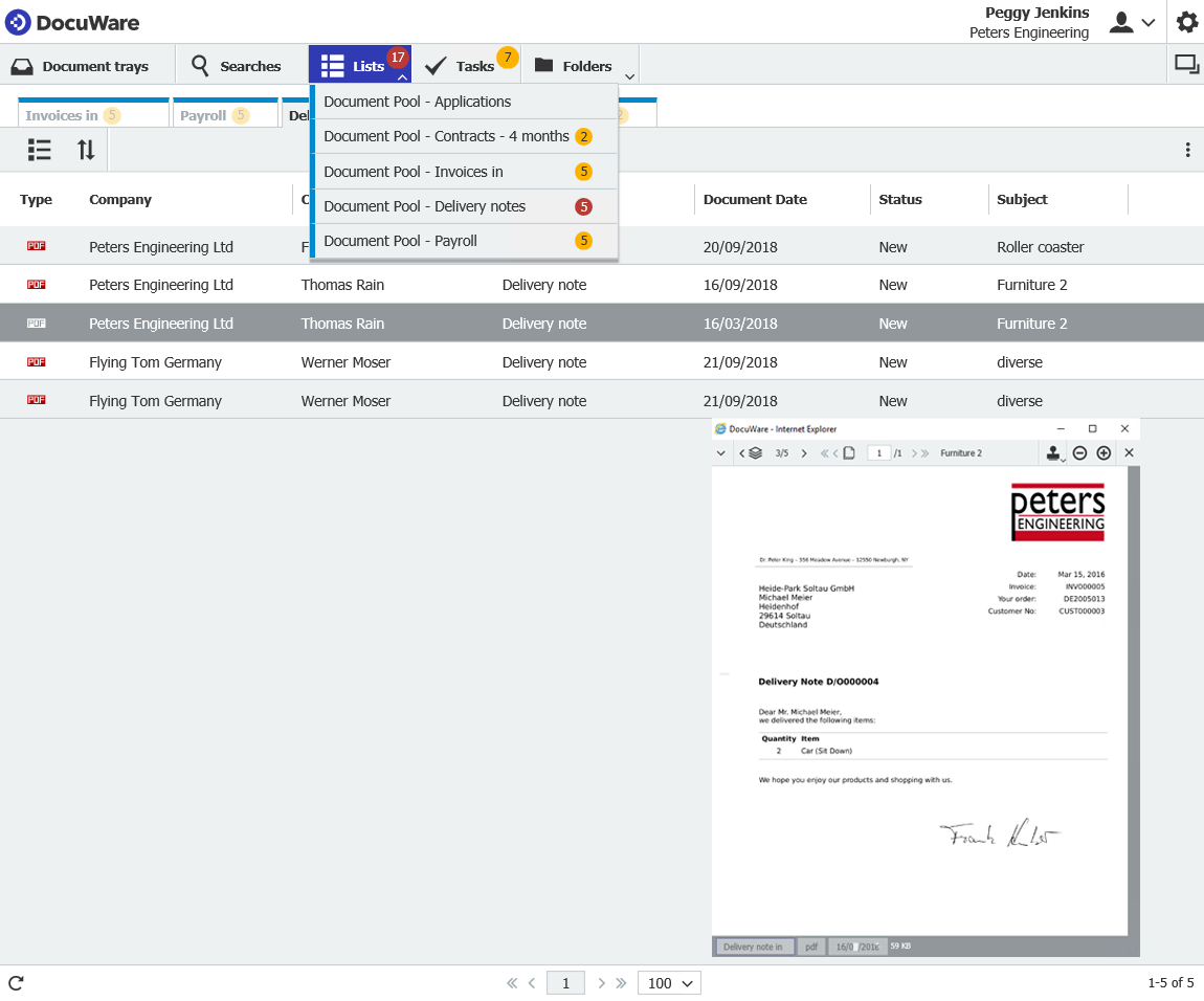 Organize And Complete Workflow Tasks With DocuWare Lists And Email